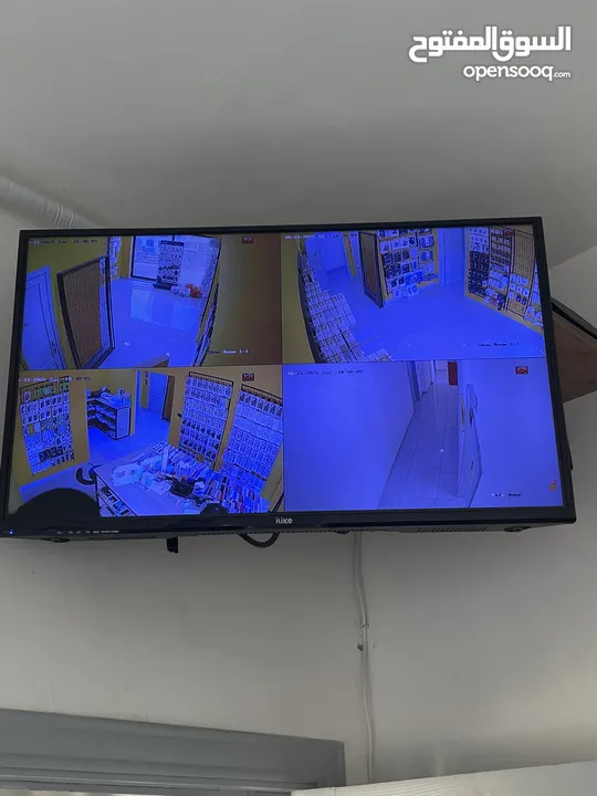 4 كاميرات مراقبة Hikvision وشاشة
