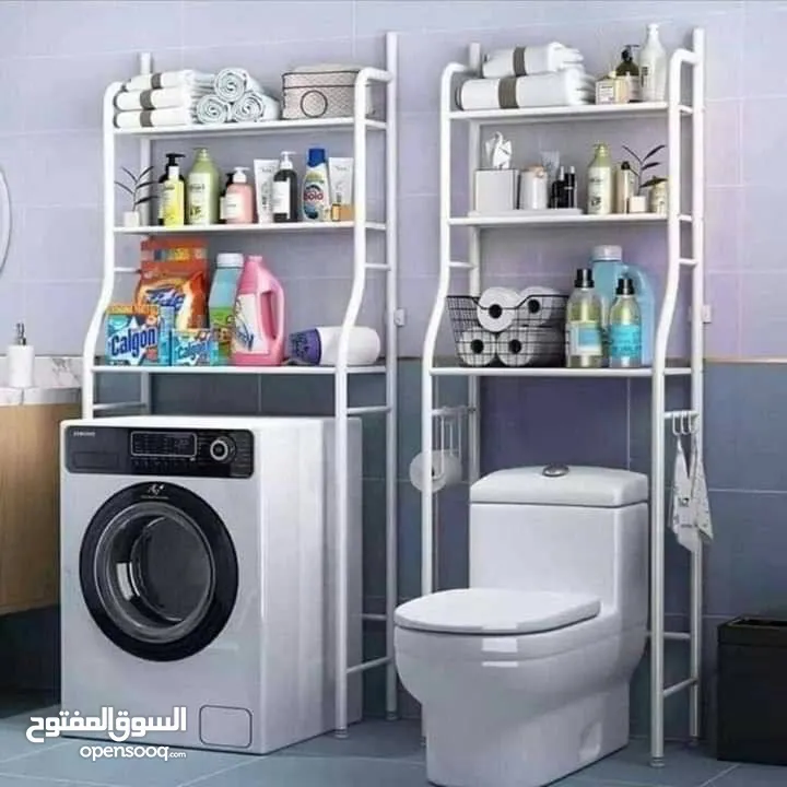 توفر لدينا   ستاند معدن مطلي كروم ضد الصدأ  رفوف لحمام  يوضع فوق {الغسالة أو قاعدة الفرنجي } تنظ