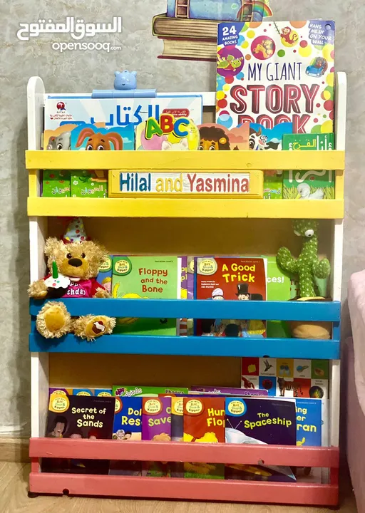 مكتبات قصص ستاند كتب خشب اطفال