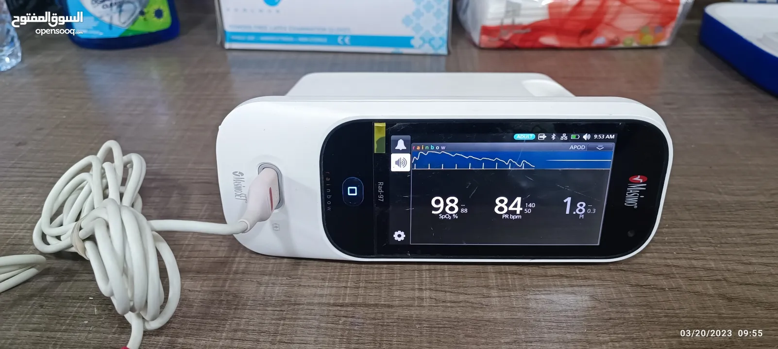 اوكسجين، شاشة علامات حيوية، تنفس، vital signs monitor,Masimo