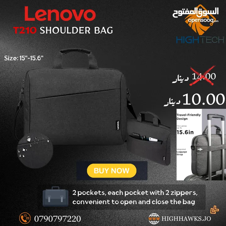LENOVO LAPTOP SHOULDER BAG - حقيبة لابتوب لينوفو كتف موديل T210 حجم 15-15.6 انش