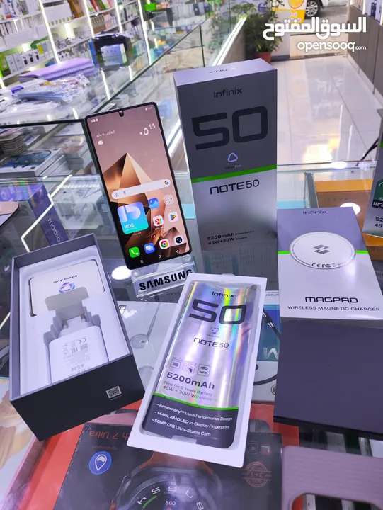 مستعمل يومين NOTE 50 جيجا 256 رام 16 معها كامل اغراضها الاصلية تيتانيوم لون متوفر توصيل