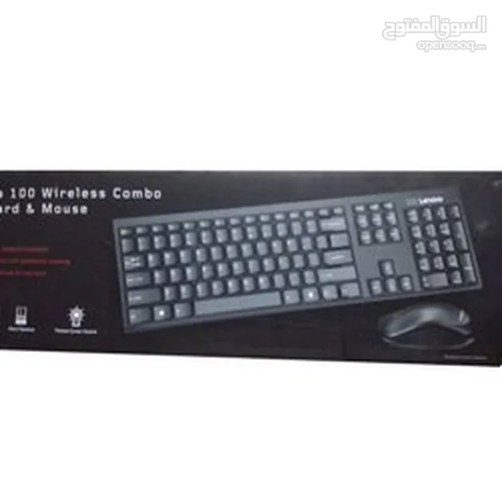 lenovo 100 wireless combo keyboard and mouse  كيت كيبورد وماوس وايرلس  من لينوفو