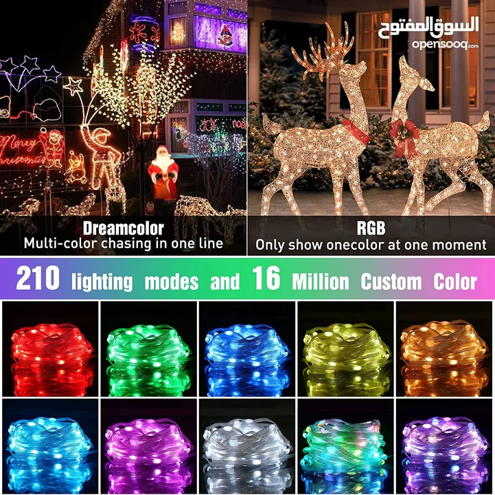 حبل ليد اضائه usb كل الالوان تحكم ريموت و تطبيق على الموبايل RGB LIGHT ضوء زينه ديكور مناسبات اناره