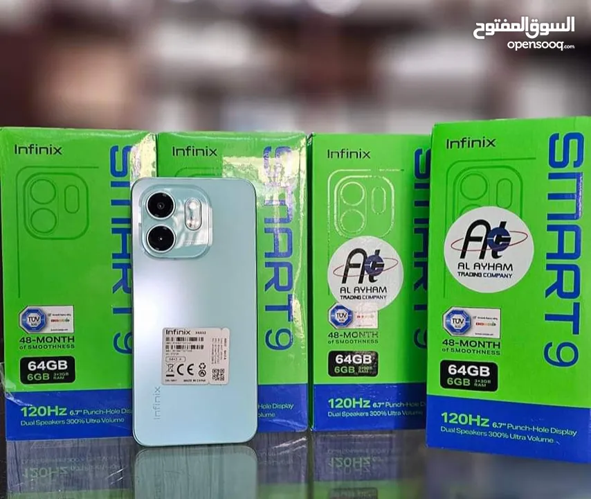 جهاز جديد Smart 9 رام 6 و 8 جيجا 64 و 128 مكفول سنة متوفر توصيل