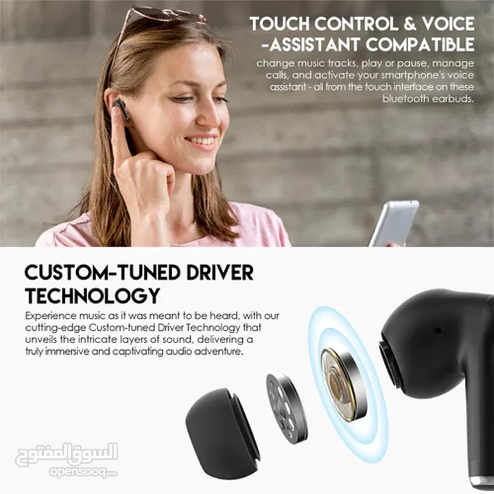 سماعة بلوتوث أصلي فانتيك Fantech TWS Bluetooth Wireless GROOVE BUDS+ TX2 Built-in Microphone