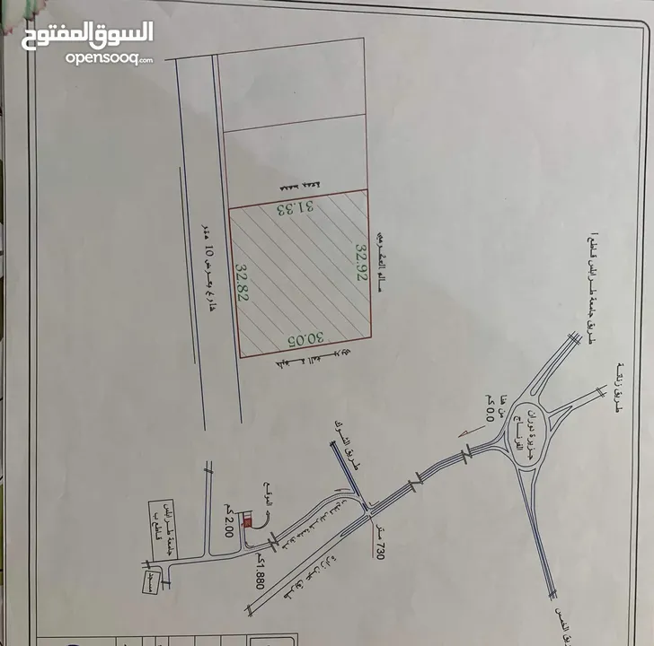 ارض للايجار 1000 متر طريق جامعة ناصر