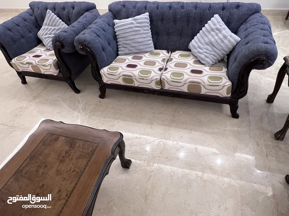 طقم كنب خشب زان 100٪؜ .. لون اسود .. جودة عالية ..