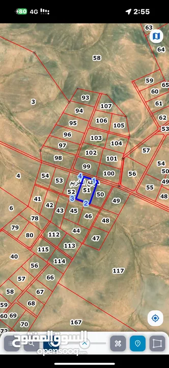10 دونم أرض للبيع طريق المطار الخريم كوشان مستقل علا شارعين