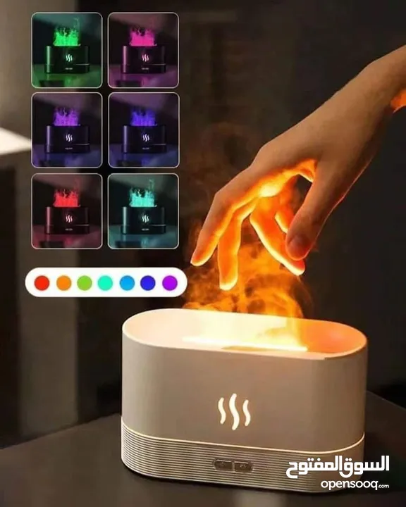 وفرنالكم مبخرة اللهب تصميم على شكل لهب الشعلة 3D  شبه الحقيقي تعمل على وصلة شحن(مُرفقه)
