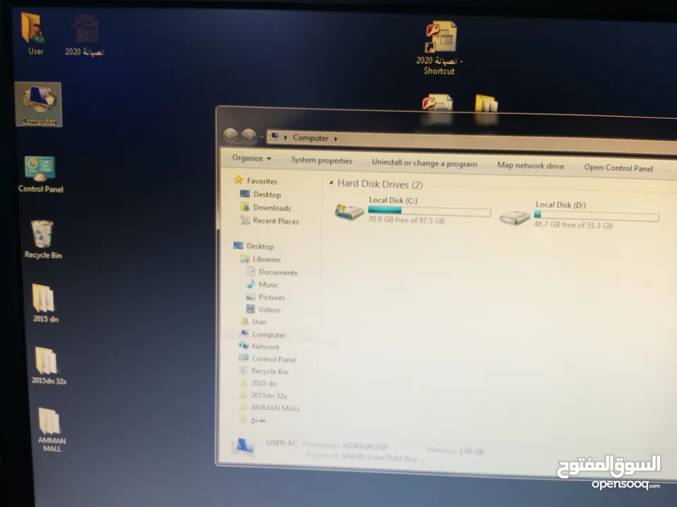 شاشة كمبيوترLG20انش مونيتورLEDمع نحولها الأصلي مدخلVGAبحاله ممتازه عالفحص شغاله100%