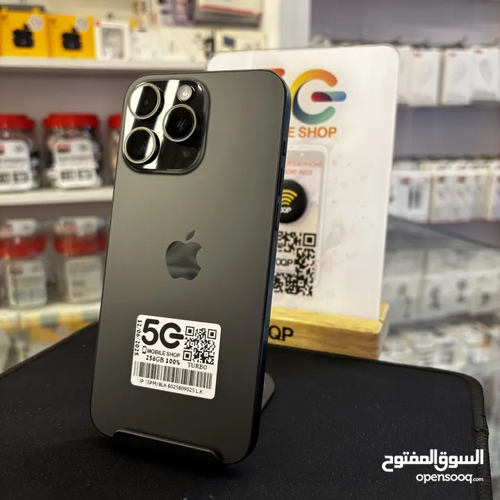 ‏iPhone 15 Pro Max 256GB battery 100% ‏‎ايفون 15 بروماكس ذاكرة تخزين 256 جيجا بطارية 100٪  تيربو سيم