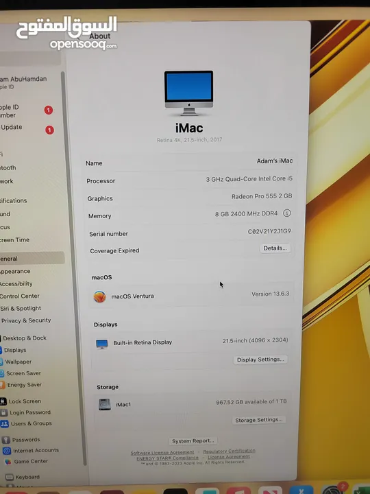 iMac Retina 4K i5 (21.5-inch, 2017) Radeon Pro 555