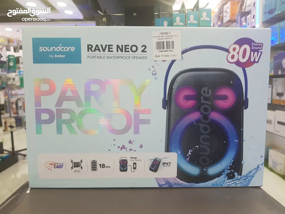 Anker soundcore Rave Neo 2 portable waterproof Bluetooth Speaker