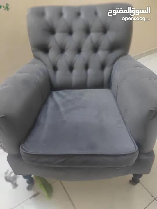 Grey color single sofa