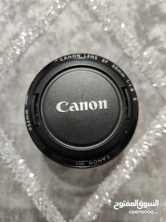 Canon EF 50mm f/1.8 II بحال الجديد بالكرتونه