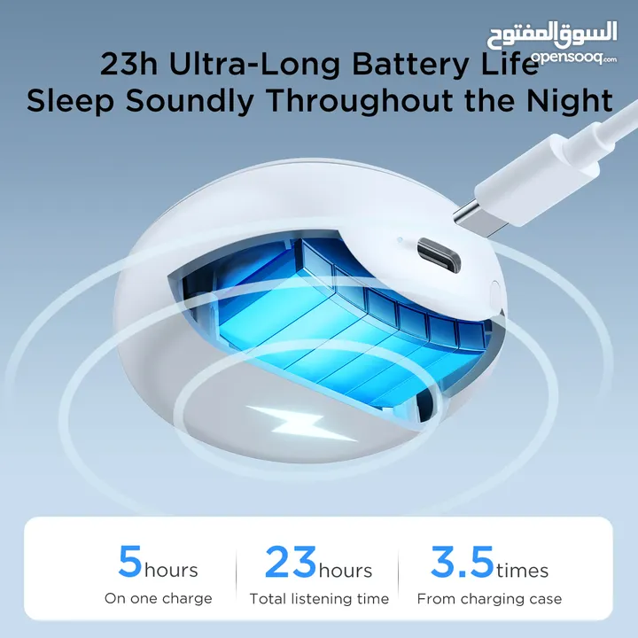 سماعات جويروم JOYROOM Cozydots JR-TS2 – راحة تامة ونوم هانئ بتقنية إلغاء الضوضاء النشطة