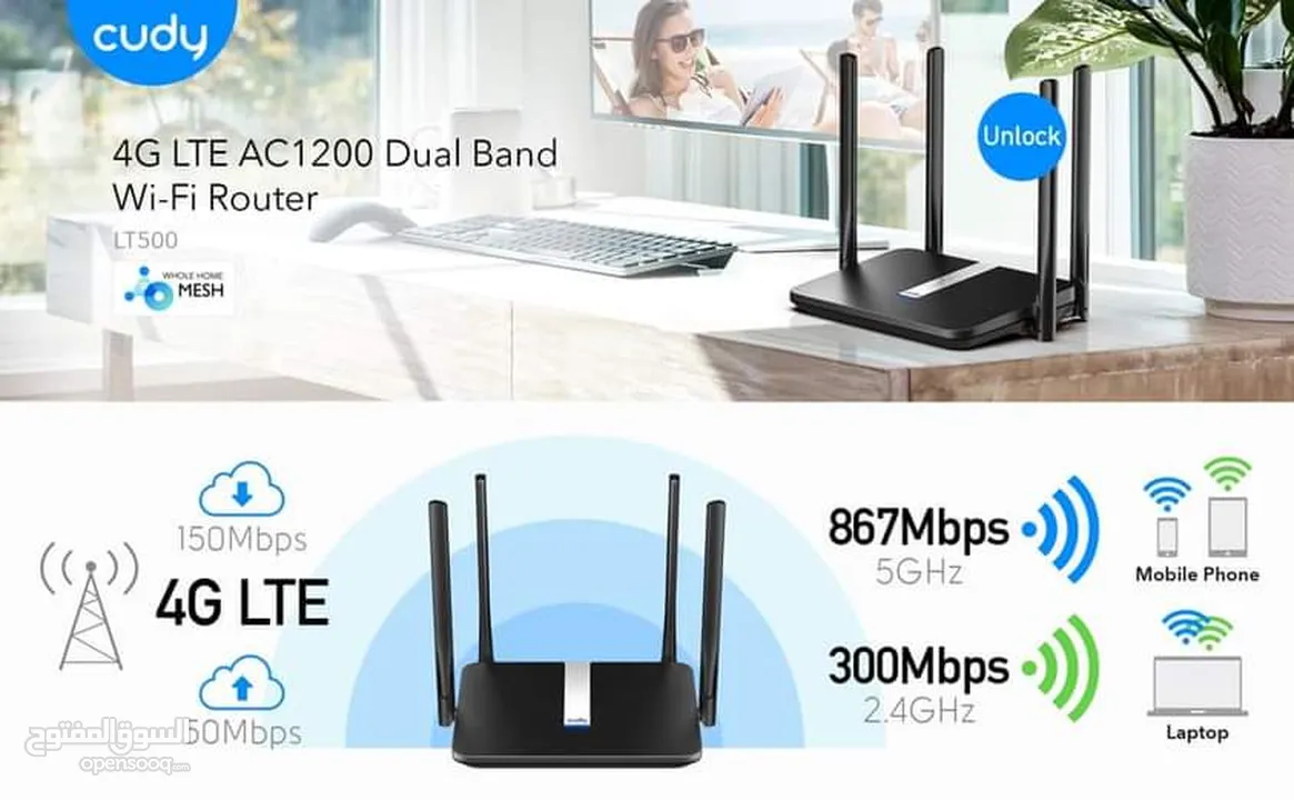 راوتر سيم كارت 4G LTE AC1200 Dual Band Wi-Fi Router