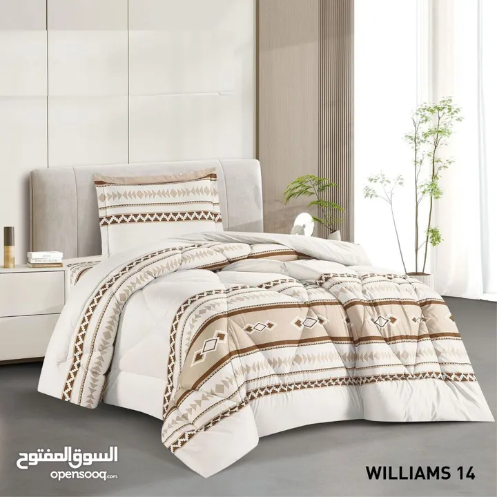 مجموعة WILLIAMS لحاف نفخ مفرد ونص مكون من 3 قطع لحاف نفخ دبل فيس