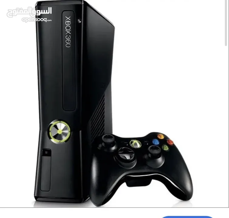 Xbox 360 مستعمل عليه تقريباً 80 لعبة مع ايدتين في دية منهم زر واحد فيها خربان بس الجهاز شغال 100٪