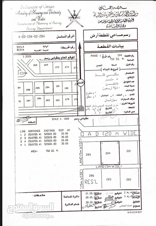 أرض سكنية 750 م مربع (بسياء) للبيع من المالك