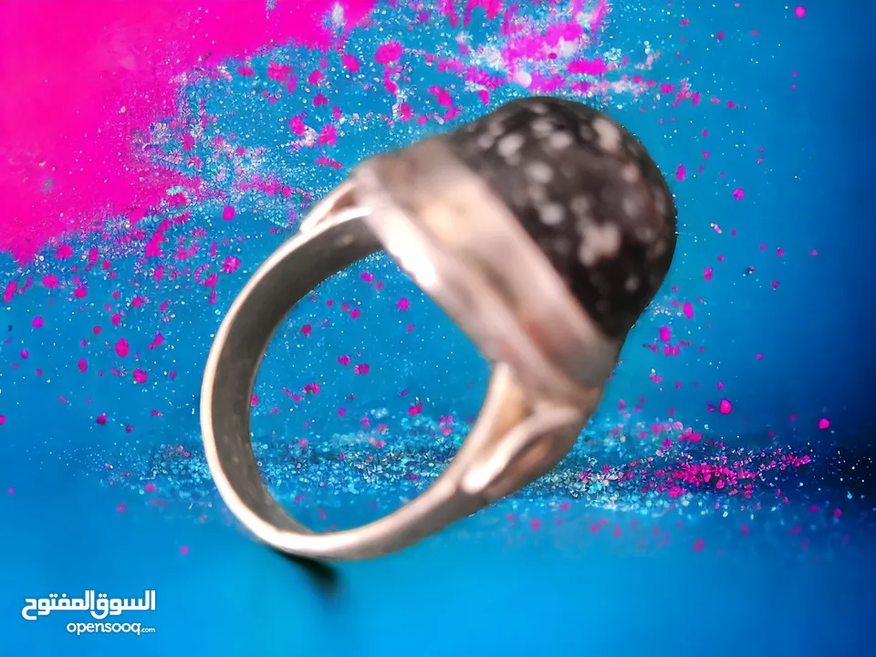 silver ring with al Mourad stone خاتم فضة بحجر المراد