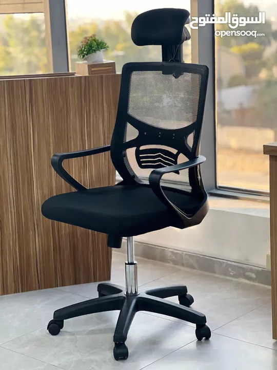 كرسي شبك متحرك طبي كرسي موظف كرسي ظهر متحرك وايدي متحركة دعم اسفل الظهر باقل سعر Office Chair