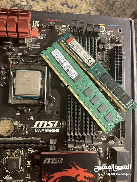 قطع كمبيوتر CPU Intel Core i5 4th Generation - Motherboard B85M GAMING - Ram 8&4 DDR3