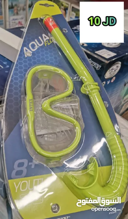 نظارات سباحة مع انبوب تنفس