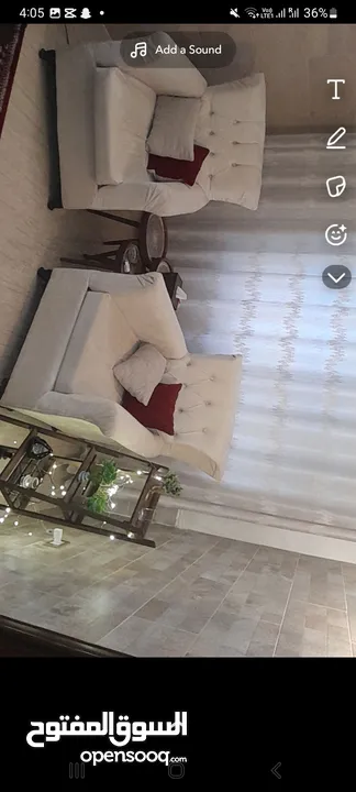 اثاث للبيع بداعي السفر غرفة نوم وغرفة ضيوف بحالة اىجديد