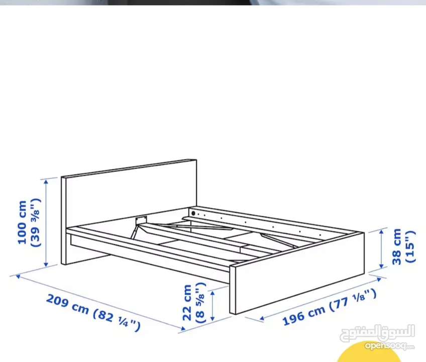 King size bed with two side tables, Sofabed and Center table