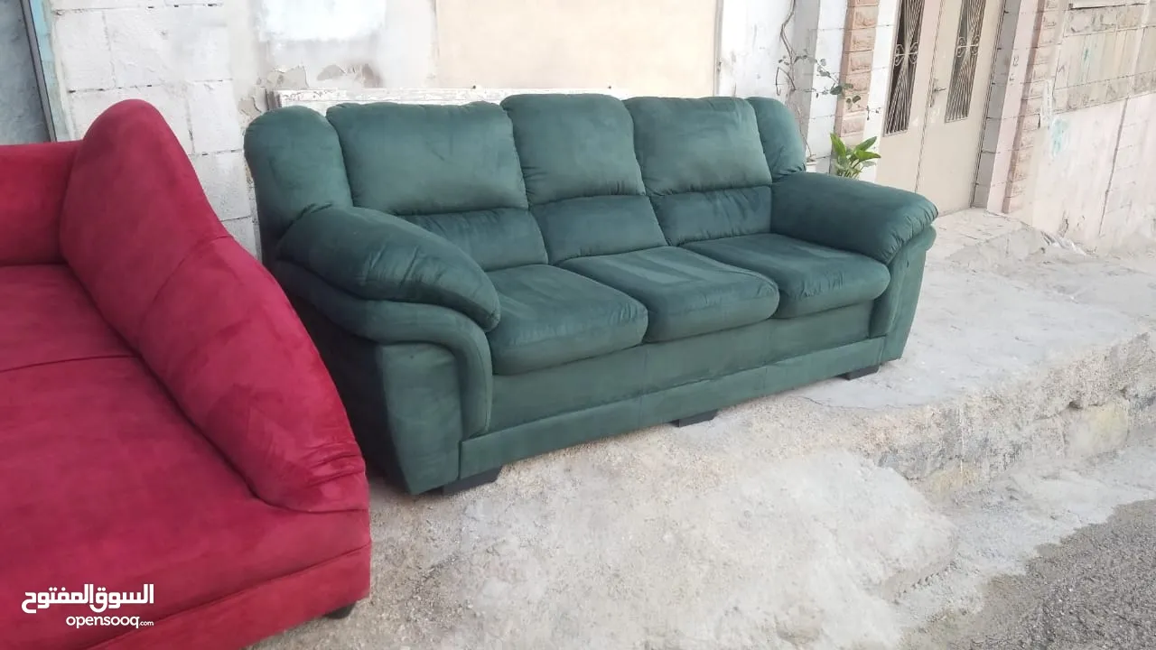 طقم كنب الدب كامل 7 مقاعد وكاله وسجلون خشب اصلي وكاله