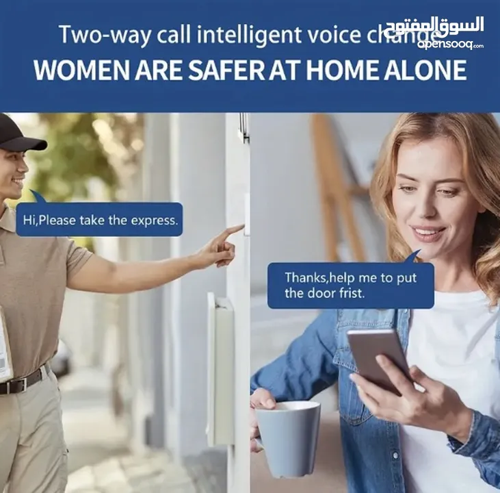 جرس باب ذكي نظام اتصال فيديو وصوت ثنائي الاتجاه مع كاميرا