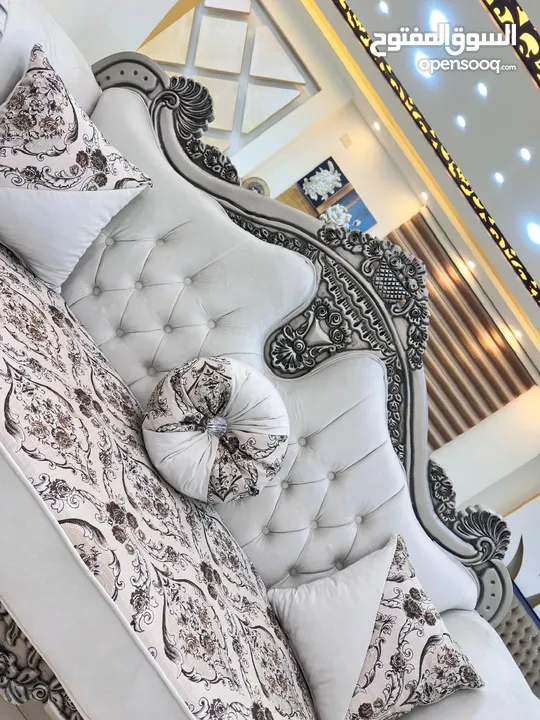 طقم كنب مصري دمياطي 9مقاعد خشب زان تفصيل؛