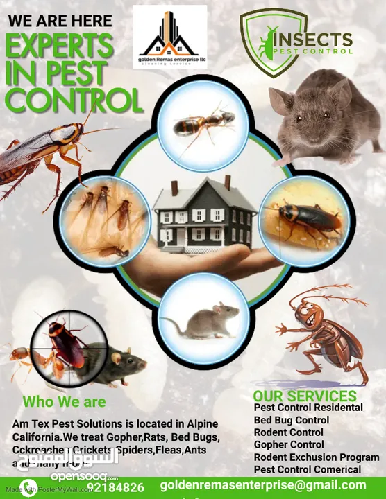 خدمة مكافحة الحشرات والتنظيف