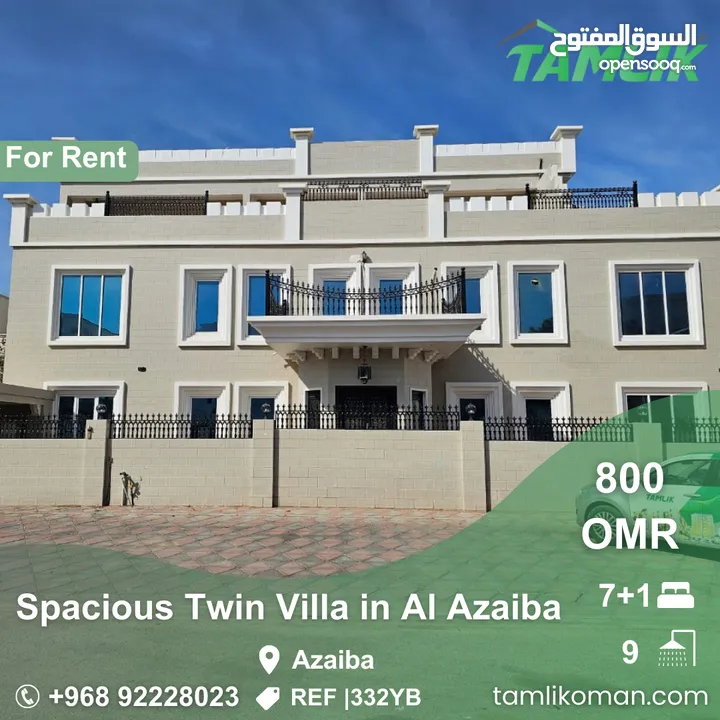 Spacious Twin Villa for Rent in Al Azaiba  REF 332YB