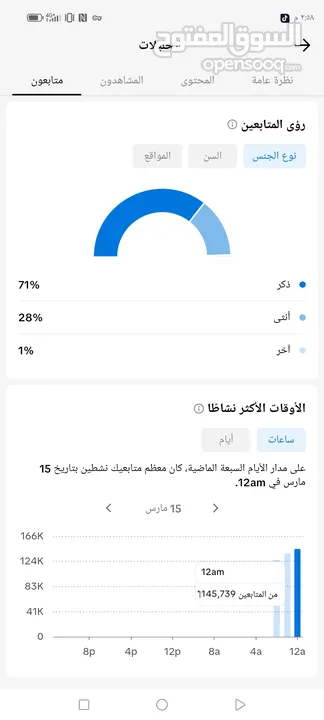 حساب تيك توك للبيع مليون ومئه الف متابع محتوى مسلسلات