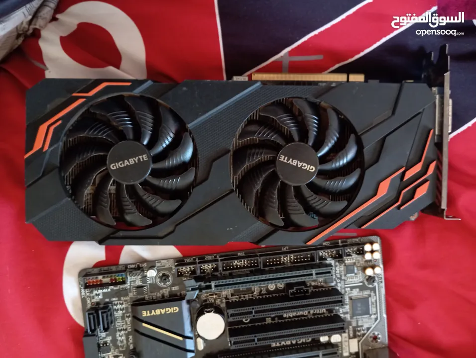 كرت شاشة GTX1070ti مع حبتين رام كلو شغال