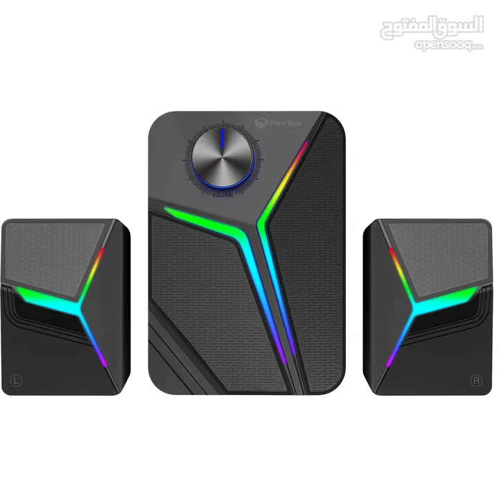 Meetion SP2011 2.1 Gaming Stereo Desktop Speakers with Subwoofers سماعات بإضاءة