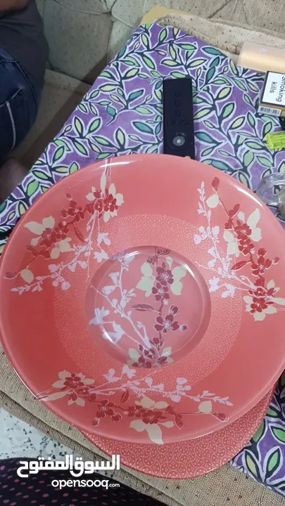 Brand New Luminarc Japanese Pink 46 Pieces Dinner Set – Only 25 OMR!. Elegant Floral Design.