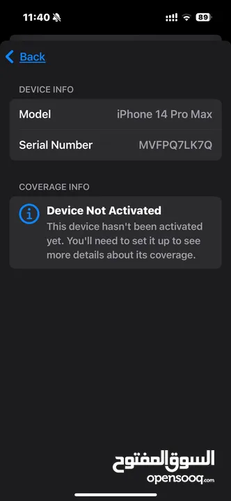 No active Iphone 14 pro max 256gb