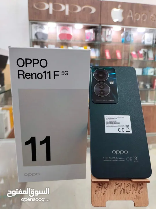 مشغل ايام oppo Reno 11F 5G رام 16 جيجا 256 أغراضة والكرتونه الأصلية متوفر توصيل