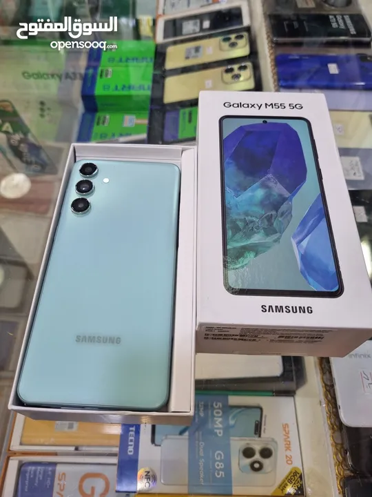 مستعمل ايام Samsung M55 5G رام 16 جيجا 256 أغراضة والكرتونه الأصلية متوفر توصيل