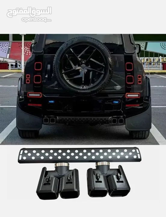 Exhaust Pipe fits for Defender 110 130 2020-2025 3PCS Black Tail Pipe