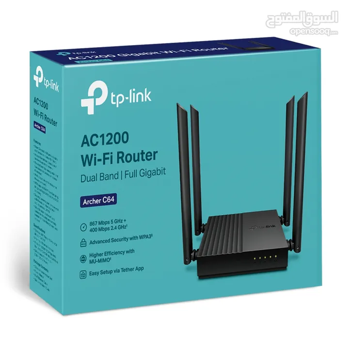 راوتر انترنت شبكات انترنت وايرلس تي بي لينك TP Link wifi  Router C64 Archer for internet connection