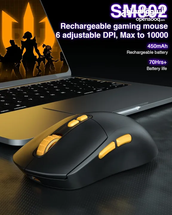 SOLAKAKA SM802 RGB Tri-Mode Gaming Mouse ماوس لاسلكي جيمنغ