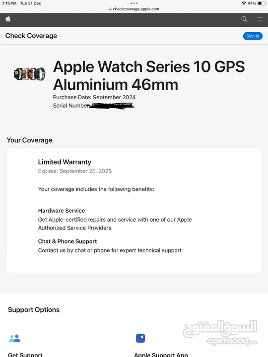 Series 10 46mm 9 month apple warranty