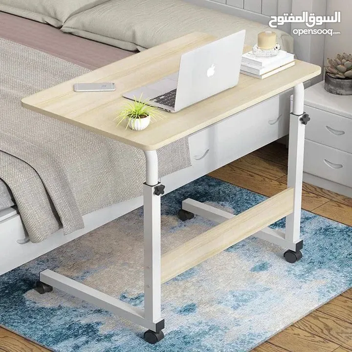 مكتب طلابي عملي ومتنقل بيسع لابتوب وادوات مدرسية سطح واسع عجلات قوية مع فرامل ارتفاع قابل للتعديل