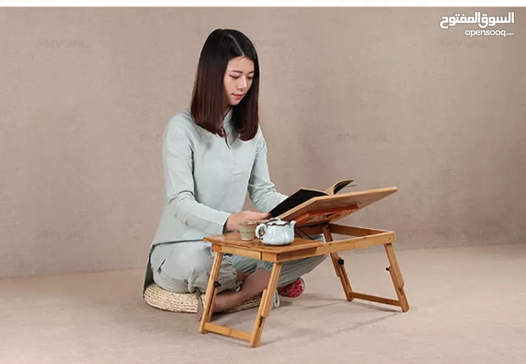 Bamboo Laptop Table cooling stand ستاند لابتوب طاولة متنقلة اللابتوبات او القراءة خشب بامبو