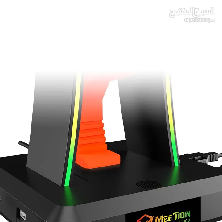 Meetion U002 RGB Stand For Gaming Headset حامل قاعدة سماعات مضاءة مع مداخل